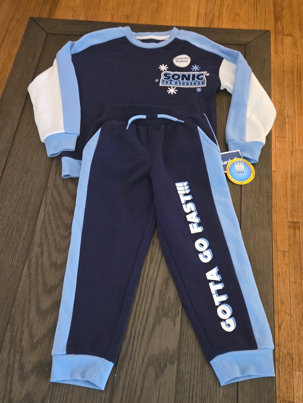Sonic The Hedgehog Navy & Light Blue Kids Sweatpants Set, NWT.